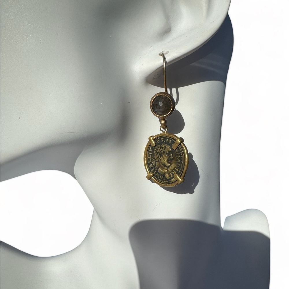 Ancient Roman 1st Century Coin Earrings Handmade in Turkey